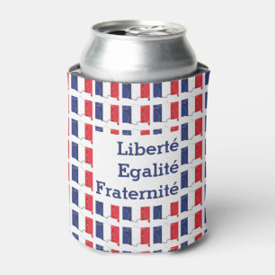 Enfriador De Latas BANDERA FRANCESA Patriótica Liberté Egalité Frater