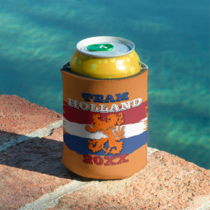 Enfriador De Latas Bandera holandesa personalizada naranja León Equip