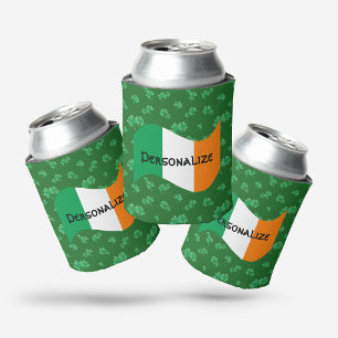 Enfriador De Latas Bandera irlandesa con tréboles