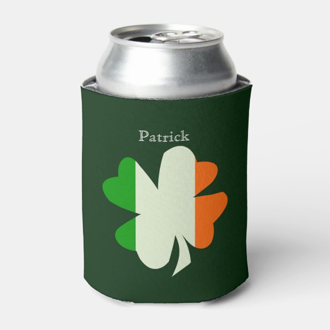 Enfriador De Latas Bandera irlandesa Shamrock personalizado (Lata Anverso)