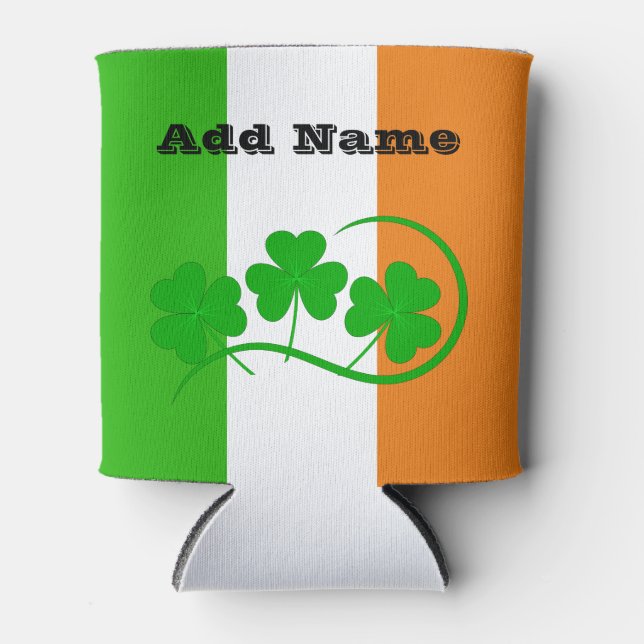 Enfriador De Latas Bandera irlandesa Shamrock St Patricks Beer Cooler (Anverso)