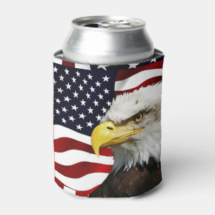 Enfriador De Latas Bandera moderna de América 4 de julio Fiesta de ba
