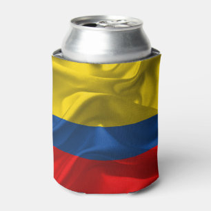 Enfriador De Latas Bandera nacional de la tela ondulante de Colombia