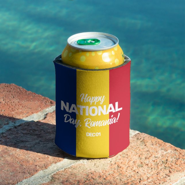 Enfriador De Latas Bandera nacional rumana del Día de la Independenci (Piscina in situ)