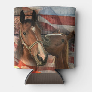 Enfriador De Latas Bandera norteamericana de grano ruidoso de caballo
