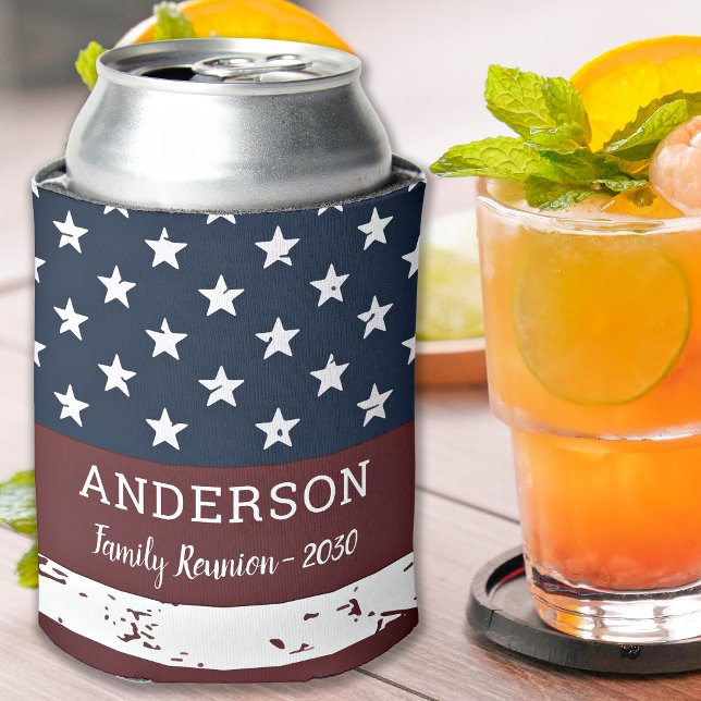 Enfriador De Latas Bandera norteamericana ondulada familia patriótica (Subido por el creador)
