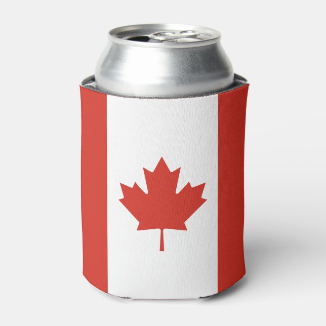 Enfriador De Latas Bandera Patriótica Canadiense (Lata Anverso)