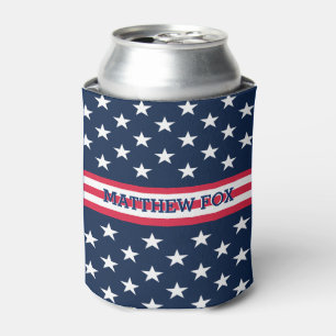 Enfriador De Latas Bandera Patriótica de Estados Unidos 🇺 🇸 Estrell
