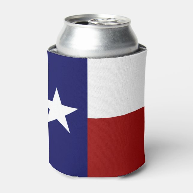 Enfriador De Latas Bandera Patriótica de Texas muy Guay (Lata Anverso)