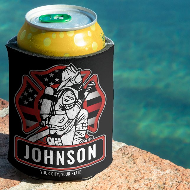 Enfriador De Latas Bandera Patriótica del Departamento de Bomberos Pe (Subido por el creador)