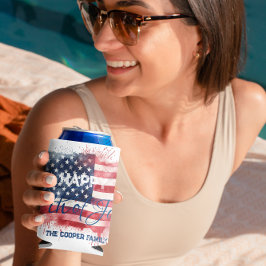 Enfriador De Latas Bandera Patriótica Estadounidense Feliz 4 de Julio