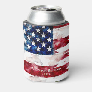 Enfriador De Latas Bandera personalizada con apellido y colores para 
