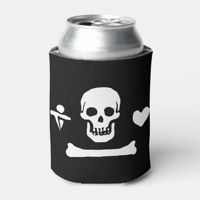Enfriador De Latas Bandera pirata Stede Bonnet Jolly Roger (Lata Anverso)