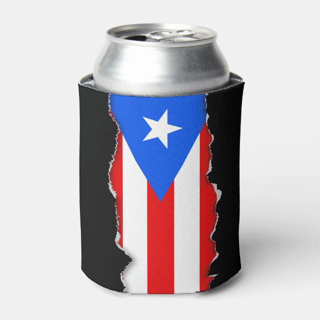 Enfriador De Latas Bandera portorriqueña clásica (Lata Anverso)