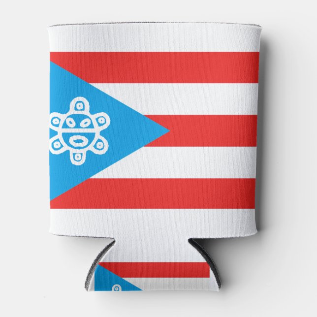 Enfriador De Latas Bandera PR Sol Taino (Anverso)