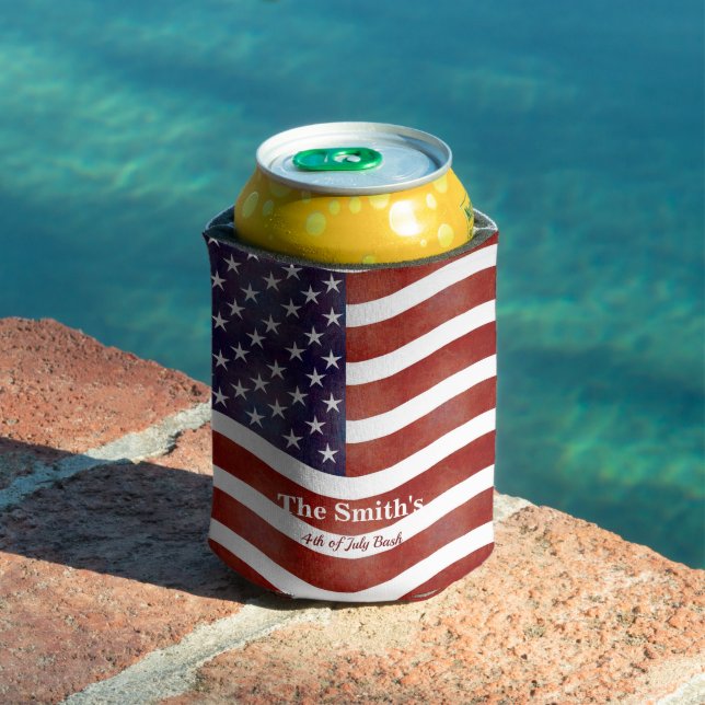 Enfriador De Latas Bandera rusa vintage personalizada (Piscina in situ)