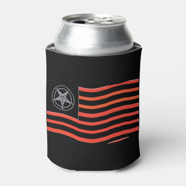 Enfriador De Latas Bandera satánica (Lata Anverso)