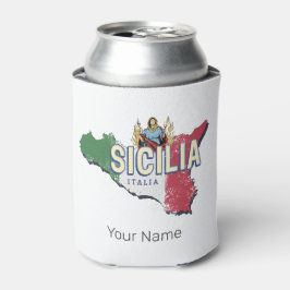 Enfriador De Latas Bandera Sicilia Italia Mapa retro recuerdo de époc