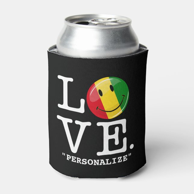 Enfriador De Latas Bandera sonriente de Love Guinea (Lata Anverso)