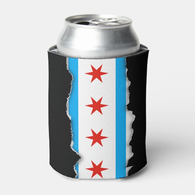 Enfriador De Latas Bandera tradicional de Chicago (Lata Anverso)