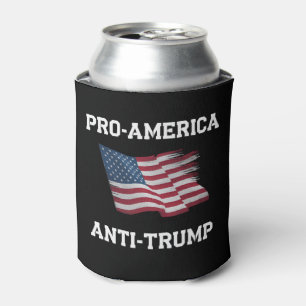 Enfriador De Latas Bandera vintage de EE. UU. pro América anti Trump