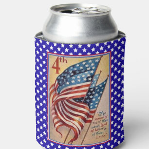 Enfriador De Latas Banderas de bonito Bandera Patriótica del 4 de jul
