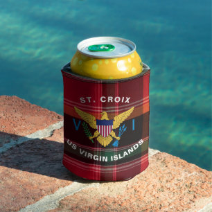 Enfriador De Latas Banderas de las Islas Vírgenes de los Estados Uni