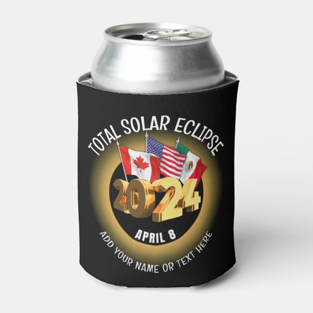 Enfriador De Latas Banderas TOTALES DE ECLIPSE SOLAR DE personalizado (Lata Anverso)