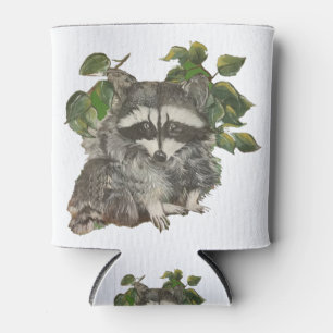 Enfriador De Latas Bandit Black White Raccoon Trash Panda