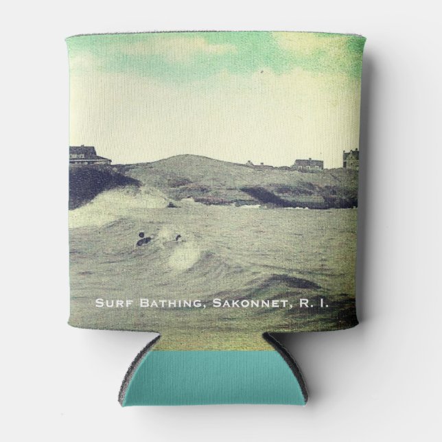 Enfriador De Latas Baño de surf, Warren's Point Beach, Little Compton (Anverso)