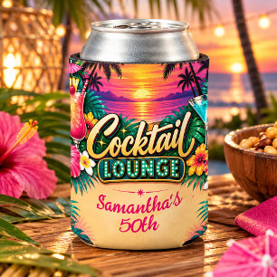 Enfriador De Latas Bar de Cócteles Tropical 50 Cumpleaños 
