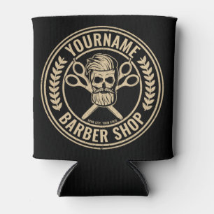 Enfriador De Latas Barbería Personalizada Skull Rockabilly Salon