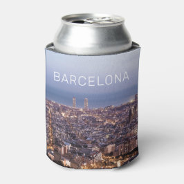 Enfriador De Latas Barcelona Cataluña Sunset Skyline España Cityscape