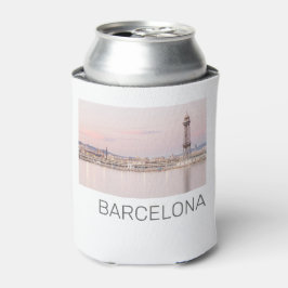 Enfriador De Latas Barcelona Skyline Sunset Cataluña España