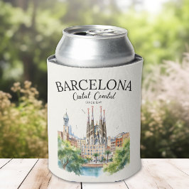Enfriador De Latas Barcelona Spain Vintage Art Landscape