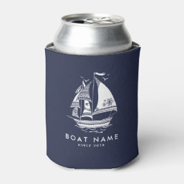Enfriador De Latas Barco náutico azul y blanco