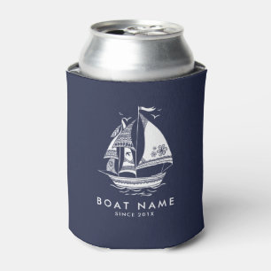 Enfriador De Latas Barco náutico azul y blanco