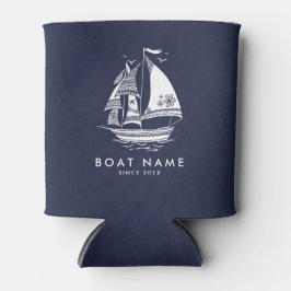 Enfriador De Latas Barco náutico azul y blanco