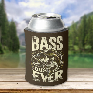 Enfriador De Latas Bass Dad Ever- Yellow Fish Design – Funny Fishing