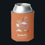 Enfriador De Latas Bat Mitzvah Personalizado, Naranja hippie de paz d<br><div class="desc">Bat Mitzvah Personalizado Refrigerador de bebidas de Groovy 70 retro hippie por la paz</div>