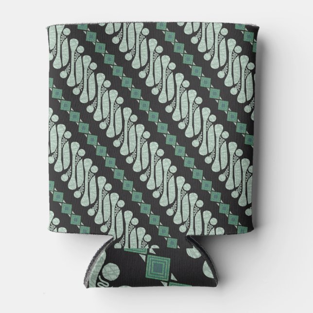 Enfriador De Latas Batik Parang Yogyakarta: Patrón de flores modernas (Anverso)