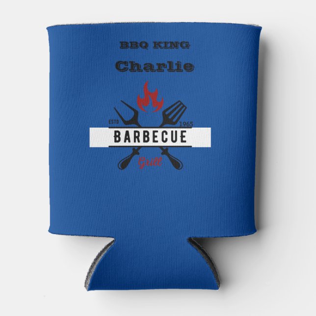 Enfriador De Latas BBQ KING Texto editable (Anverso)