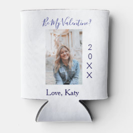 Enfriador De Latas Be my valentine love name purple year photo simple