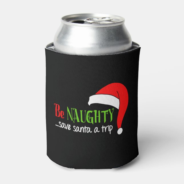Enfriador De Latas Be Naughty Santa Funny Navidades (Lata Anverso)