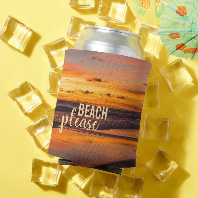 Enfriador De Latas Beach Please Tropical Naranja Yellow Sunset (Verano in situ)