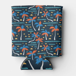 Enfriador De Latas Beach Vibes: Elegancia hawaiana vintage.