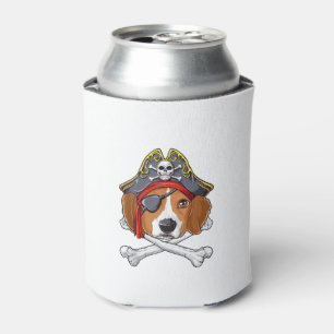 Enfriador De Latas Beagle Pirate Costume Jolly Roger Bandera Cruz de