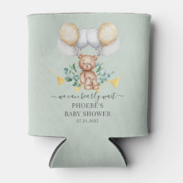 Enfriador De Latas Bear Eucalyptus Baby Shower Bearly Wait