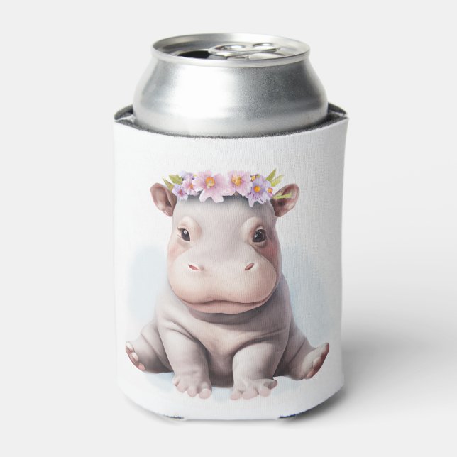 Enfriador De Latas Bebé Adorable Hippopótamo (Lata Anverso)