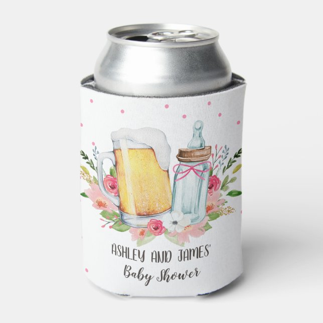 Enfriador De Latas Bebé está preparando frasco de cerveza de Baby Sho (Lata Anverso)